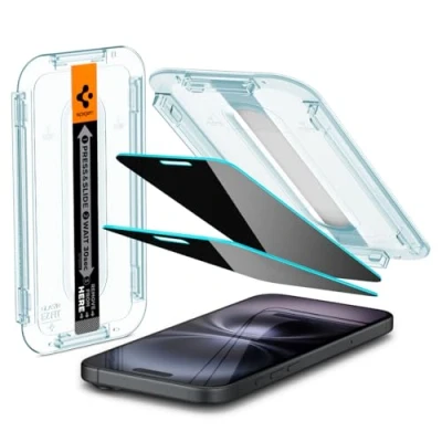 Afbeelding van Spigen Glas.tR EZ Fit (Privacy) (2P) Screenprotector voor iPhone 15 Transparant