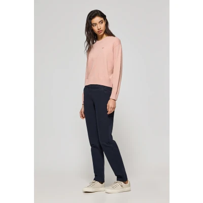 Afbeelding van Polo Club Dames Marineblauwe Chino ‘May’ Met Geborduurd Minimaal Detail Op De Broekzak 40