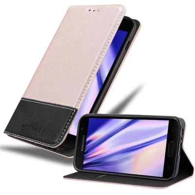 Afbeelding van Cadorabo Hoesje geschikt voor Samsung Galaxy A3 2017 in ROSE GOUD ZWART Beschermhoes met magnetische sluiting, standfunctie en kaartvakje Book Case Cover Etui