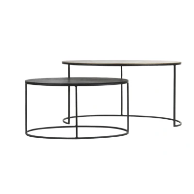Afbeelding van Light &amp; Living Bijzettafel PAXSON 89x42x46cm Brons Set van 2