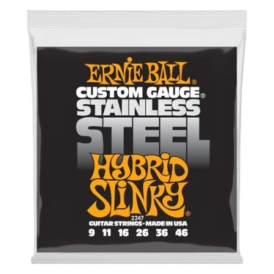 Afbeelding van Ernie Ball Stainless Steel Hybrid Slinky 2247 Gitaarsnaren voor elektrisch gitaar .009 .046