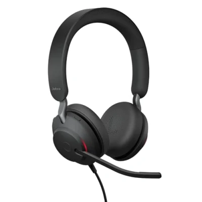 Image de Jabra Evolve2 40 SE UC Stereo Micro casque sur oreille filaire USB C, A isolation acoustique Optimisé pour la CU
