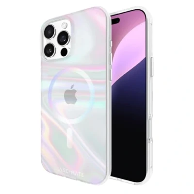 Afbeelding van Case Mate Soap Bubble geschikt voor iPhone 16 Pro Max Compatible met MagSafe Zeepbel Telefoonhoesje 3 meter valbescherming