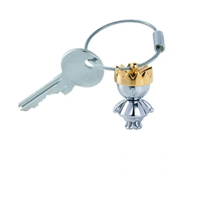Afbeelding van TROIKA Little King Sleutelhanger KR9 36/CH König Gouden kroon King, Hoogheid, Majesteit Prince Glanzend metaal Het origineel van TROIKA, zilver/goud, 4 cm, sleutelhanger,