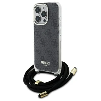 Afbeelding van CG MOBILE Guess GUHCP16LHC4SEK beschermhoes voor iPhone 16 Pro 6,3 inch zwart 4G bedrukt koord