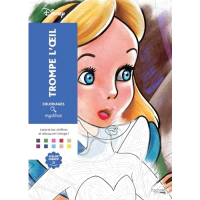 Afbeelding van Coloriages Mystères Disney Trompe L&#039;Oeil kleuren op nummer kleurboek voor volwassenen hachette