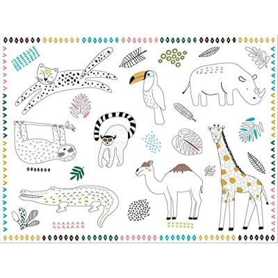 Afbeelding van Folat BV Inkleurbare Placemats Wilde Dieren 6st.