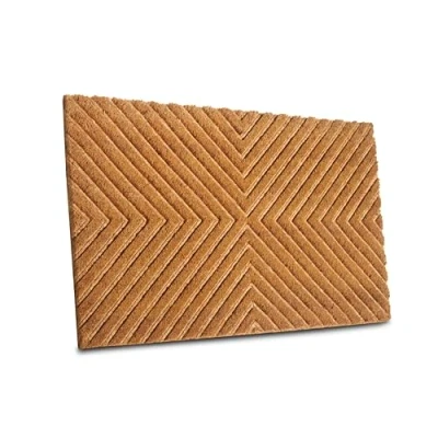 Afbeelding van HANSE Home Mix Mats Kokosdeurmat, voor binnen en buiten, natuurlijke deurmat, geometrisch patroon, weerbestendig, antislip, hal, terras, entree, 45 x 75 cm