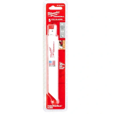 Image de MILWAUKEE 49005614 Lame de scie à métaux HACKZALL 150mm 14 TPI (5 pcs)