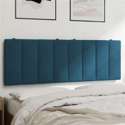 Afbeelding van Hoofdbordkussen 120 cm fluweel blauw