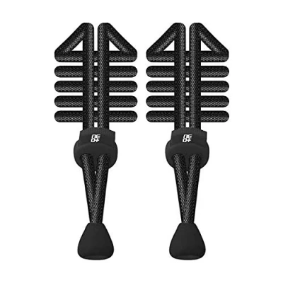 Afbeelding van NEO+ Elastische ronde veters voor hardlopen en triatlon, zwart.