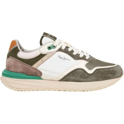Afbeelding van Pepe Jeans Sneakers laag, Heren, Maat: 42, Khaki green Leer en textiel