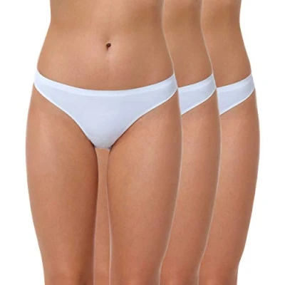 Afbeelding van Yenita® Set van 3 onzichtbare tanga&#039;s voor dames, zonder naden, drie kleuren, Wit.