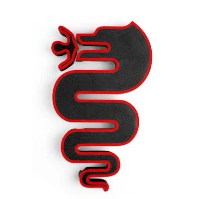 Afbeelding van Accessoires Logo Grid voor Alfa Romeo Giulietta, Design Snake Tuning Giulietta restyling 2016 (zwart)