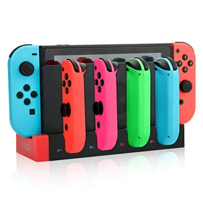 Afbeelding van Controller oplader voor JoyCon, compatibel met Switch &amp; OLED, USB dockingstation Joycon oplaadhouder, indicator