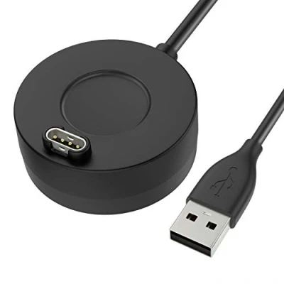 Afbeelding van MoKo Oplader compatibel met Garmin Fenix 7/7S/7X/6/6S/6X Pro/5/5S/5X/Vivoactive 3/4/4S/Forerunner 45/55/245/745/945/Venu 2/2S/2 Plus/Sq/Instinct, laadstation USB datakabel, zwart