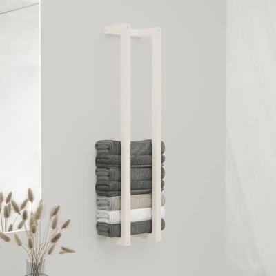 Afbeelding van Handdoekenrek 23x18x110 cm massief grenenhout wit