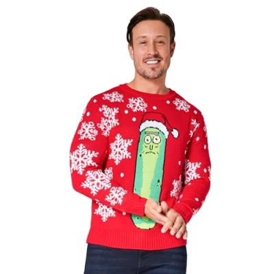 Afbeelding van Rick and Morty Kersttrui voor heren, kersttrui, grappige trui en Morty, tieners, officieel M XXL, Rood