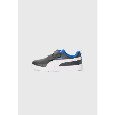 Afbeelding van PUMA Court Flex V3 V Ps Sneakers, uniseks, kinderen, Dusky Gray Wit Mountain Blauw