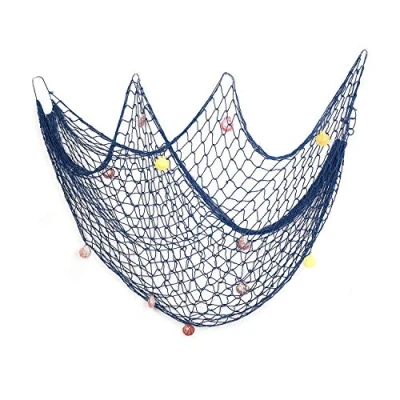 Afbeelding van AOFOX Visnet voor oceaan , piraten en strandfeestdecoratie, blauw, 1 x 2 m