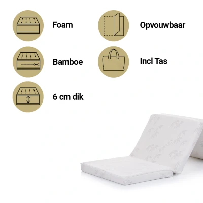 Afbeelding van Chipolino Matras Campingbed 60x120 Bamboo