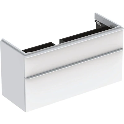 Afbeelding van Geberit Smyle Square wastafelonderbouwkast met 2 laden, wit hoogglans