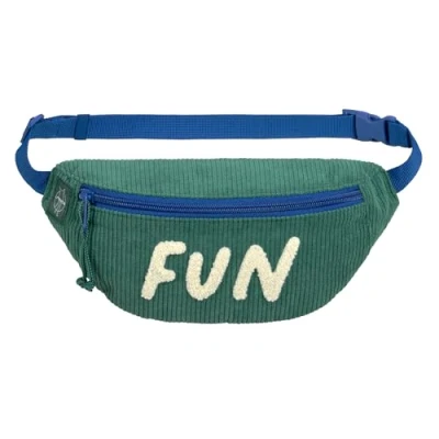 Afbeelding van LÄSSIG Heuptas voor kinderen met verstelbare riem, mini van corduroy, Groen,