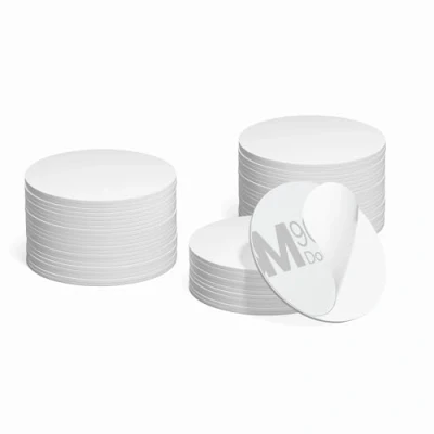 Afbeelding van 10 stuks NFC tag NTAG215 kaarten met zelfklevende achterkant, muntenkaart