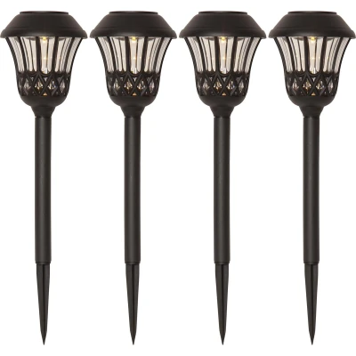 Afbeelding van Lace LED grondspies lamp, zwart, hoogte 31 cm, set van 4
