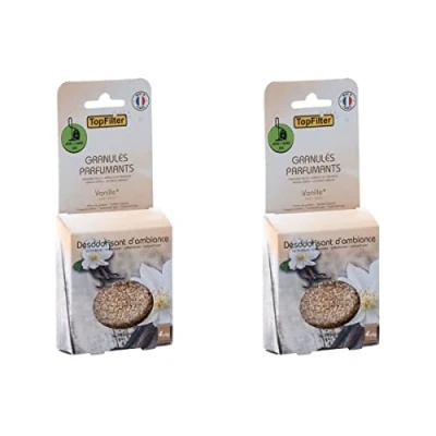 Afbeelding van TopFilter 9985750 2 x 4 zakjes vanillegranulaat voor stofzuiger 0720250, luchtverfrisser stofzuiger, geur maïs, 6 gram