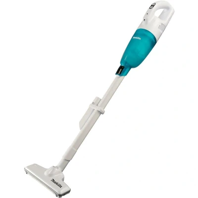 Afbeelding van MAKITA CL117FDX2 12Vmax accu stofzuiger zonder zak, transparant blauwe capsule, met geïntegreerde