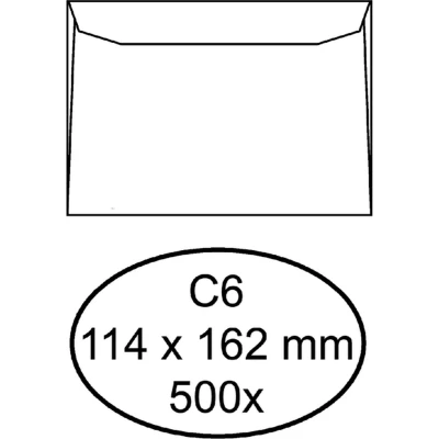 Afbeelding van Envelop Quantore bank C6 114x162mm wit 500stuks