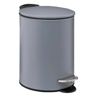 Afbeelding van 5Five Pedaalemmer donkergrijs metaal 3L 23 cm soft close voor badkamer en toilet