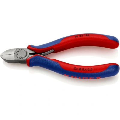 Image de KNIPEX 76 22 125 pinces coupantes diagonales pour l&#039;électromécanique avec poignées multi composants noir atramentisé mm