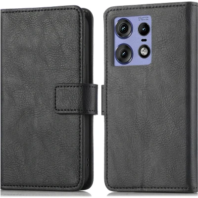 Afbeelding van iMoshion Hoesje Geschikt voor Motorola Edge 50 Pro Met Pasjeshouder Luxe Bookcase Zwart