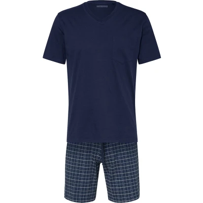 Afbeelding van Schiesser heren shortama donkerblauw
