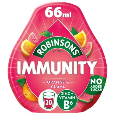 Afbeelding van Robinsons Immunity Benefit sinaasappel &amp; guave druppels, met vitamine B6 en zink, 66 ml