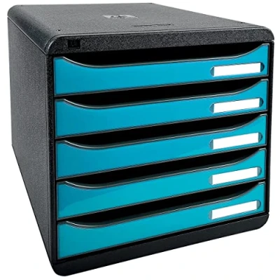 Afbeelding van Exacompta ladenblok Iderama Big Box+ zwart/turkoois