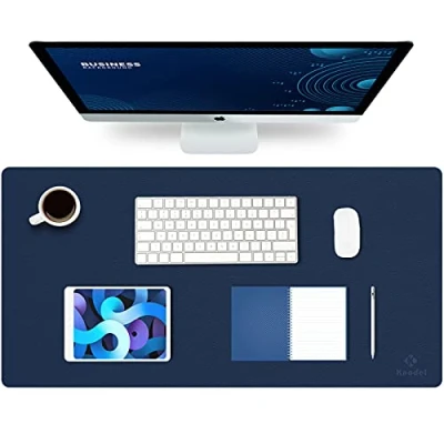Afbeelding van Knodel bureau onderlegger, onder hand mat, handonderlegger, dubbelzijdig, (35 x 60 cm, donkerblauw)