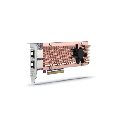 Afbeelding van QNAP Kaart QM2 serie 2xPCIe 2280 M.2 SSD slots PCIe Gen4x8 1xAQC113C 10GbE NBASE T poort, NAS accessoires