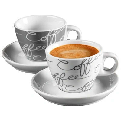 Afbeelding van Ritzenhoff &amp; Breker Espressoset Cornello, 4 delig, grijs, 80 ml