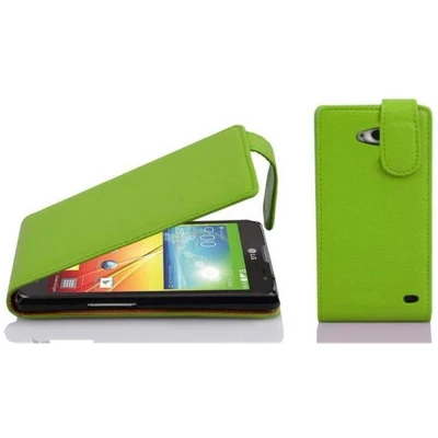 Afbeelding van Cadorabo Hoesje geschikt voor LG L90 (1. SIM) in APPEL GROEN Beschermhoes flip design Case Cover van getextureerd imitatieleer