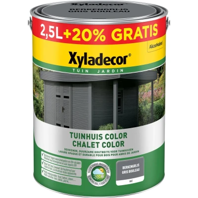 Afbeelding van Xyladecor Color houtbeits tuinhuis 2,5l + 0,5l berkengrijs