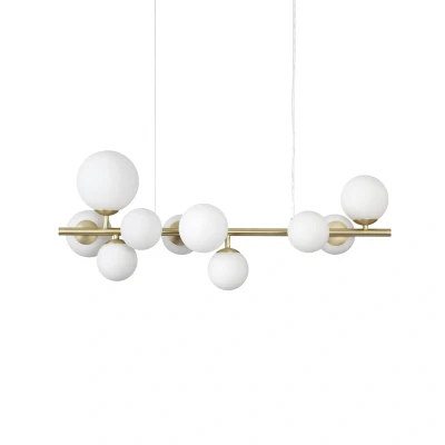 Afbeelding van Ideal Lux Perlage hanger lengte 81cm messing/wit