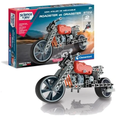 Afbeelding van Clementoni 52216 mechanische werkplaats Roadster &amp; Dragster wetenschappelijk spel