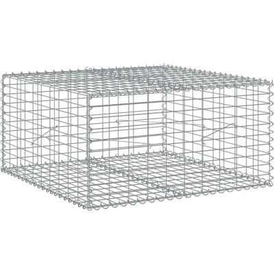 Afbeelding van vidaXL Schanskorf 100x100x50 cm gegalvaniseerd ijzer zilverkleurig