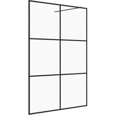 Afbeelding van VidaXL Inloopdouchewand 140x195 cm ESG glas transparant en zwart