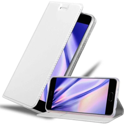 Afbeelding van Cadorabo Hoesje geschikt voor Huawei P10 PLUS in CLASSY ZILVER Beschermhoes met magnetische sluiting, standfunctie en kaartvakje Book Case Cover Etui