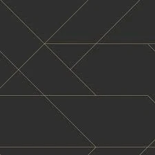 Afbeelding van ESTAhome behang grafische lijnen zwart en goud 139144 0,53 x 10,05 m
