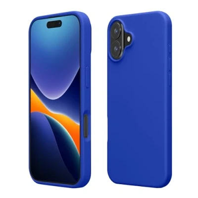 Afbeelding van kwmobile telefoonhoesje geschikt voor Apple iPhone 16 Plus Hoesje met siliconen coating Smartphone case in Baltisch blauw